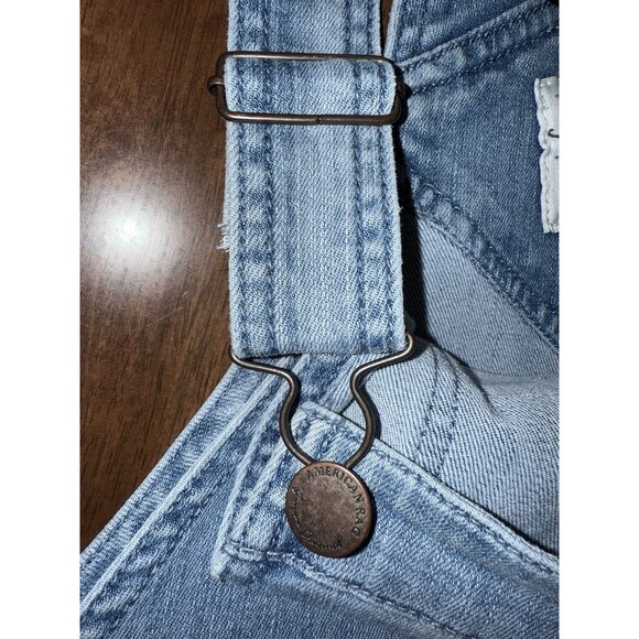 Y2K Patchwork Denim Overalls Light Wash Straight Leg 16W Plus Vintage Workwear - Picture 11 of 12